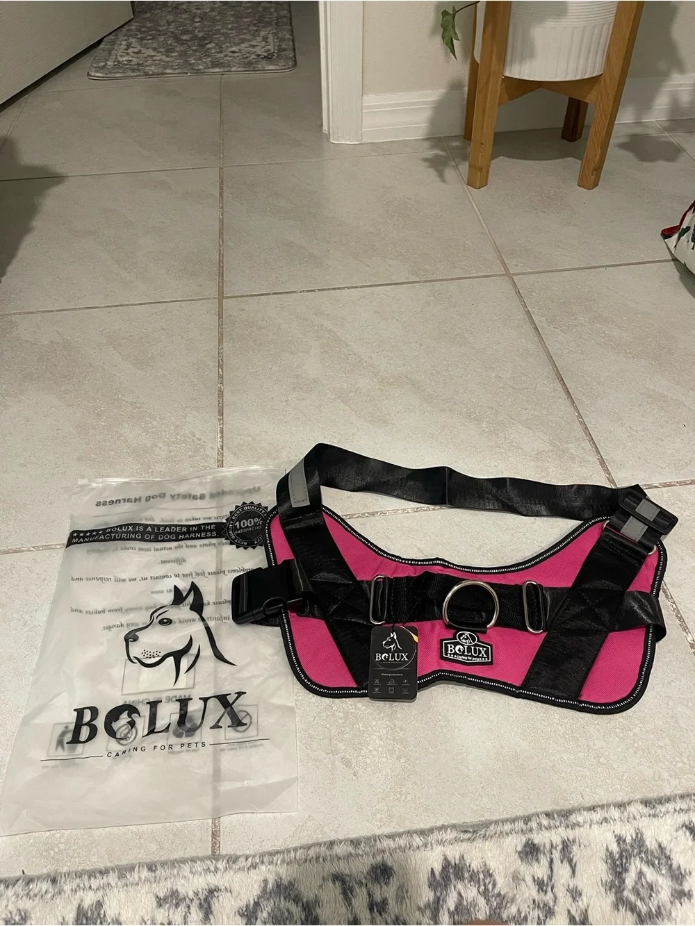 BELUX Pink No-Pull Dog Harness